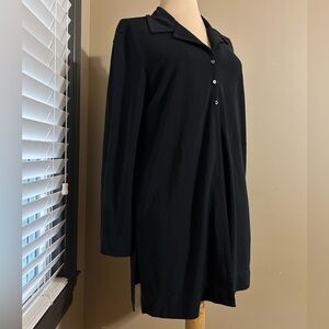 J. Jill Black Half Button Front Cardigan Top
